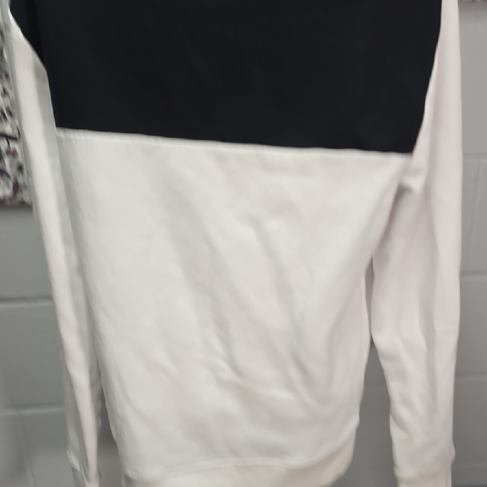 Michael Kors Black and White Colorblock Hooded Sweatshirt - Picture 9 of 11